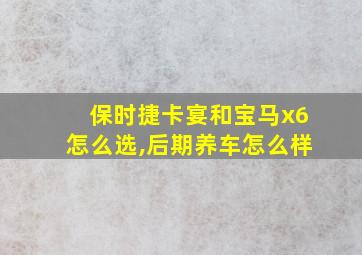 保时捷卡宴和宝马x6怎么选,后期养车怎么样