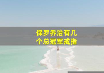 保罗乔治有几个总冠军戒指