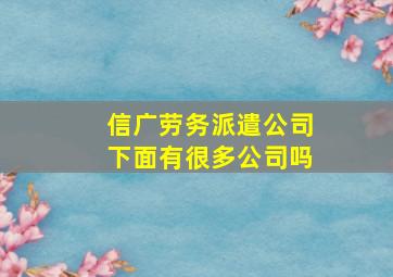 信广劳务派遣公司下面有很多公司吗