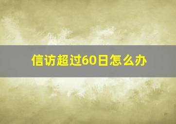 信访超过60日怎么办