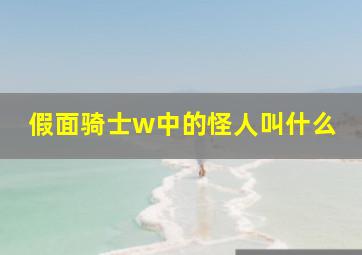 假面骑士w中的怪人叫什么