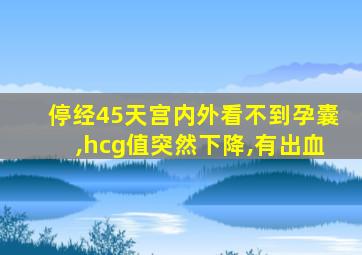 停经45天宫内外看不到孕囊,hcg值突然下降,有出血