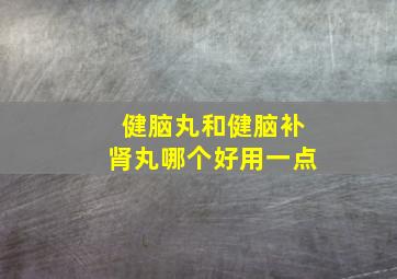 健脑丸和健脑补肾丸哪个好用一点