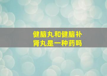 健脑丸和健脑补肾丸是一种药吗