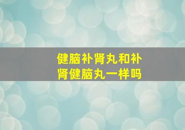 健脑补肾丸和补肾健脑丸一样吗