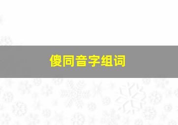 傻同音字组词