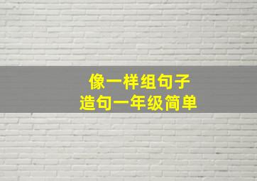 像一样组句子造句一年级简单