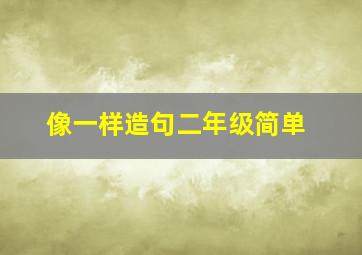 像一样造句二年级简单