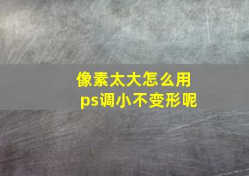 像素太大怎么用ps调小不变形呢