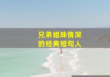 兄弟姐妹情深的经典短句人