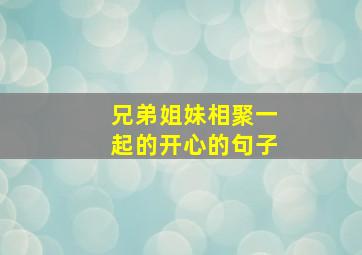 兄弟姐妹相聚一起的开心的句子