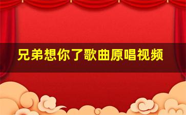 兄弟想你了歌曲原唱视频