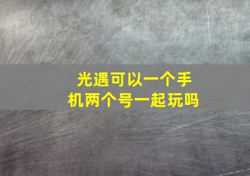 光遇可以一个手机两个号一起玩吗