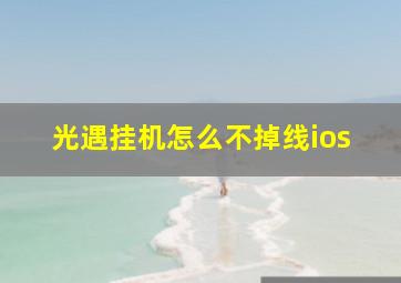 光遇挂机怎么不掉线ios