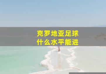 克罗地亚足球什么水平能进