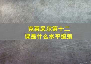 克莱采尔第十二课是什么水平级别