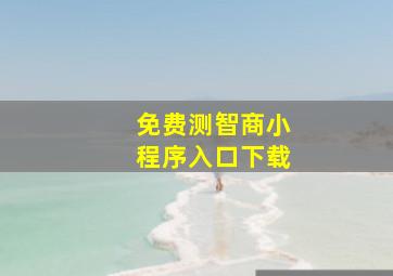 免费测智商小程序入口下载