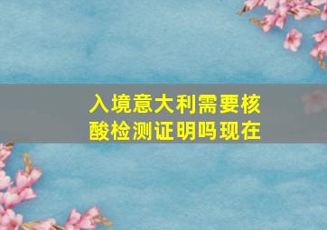 入境意大利需要核酸检测证明吗现在