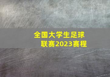 全国大学生足球联赛2023赛程