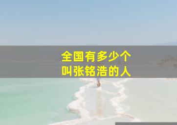 全国有多少个叫张铭浩的人