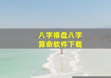 八字排盘八字算命软件下载