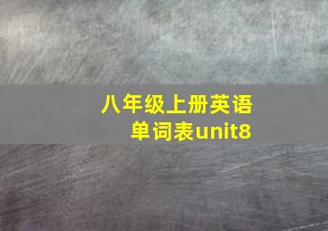 八年级上册英语单词表unit8