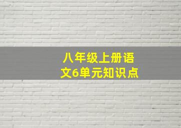 八年级上册语文6单元知识点