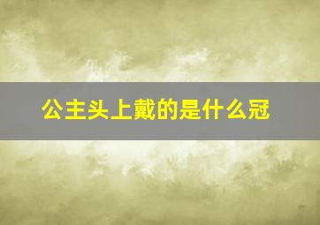 公主头上戴的是什么冠