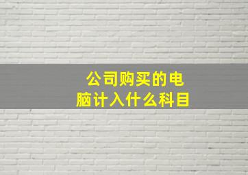 公司购买的电脑计入什么科目