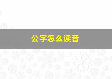 公字怎么读音