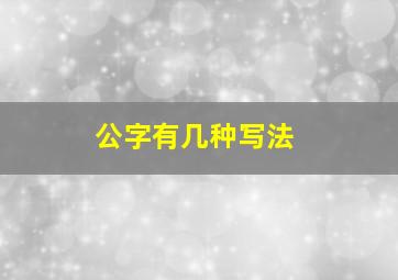 公字有几种写法