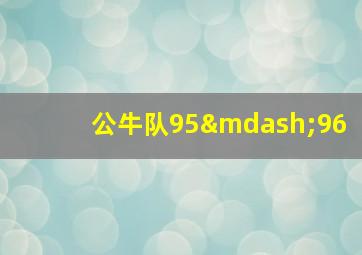 公牛队95—96