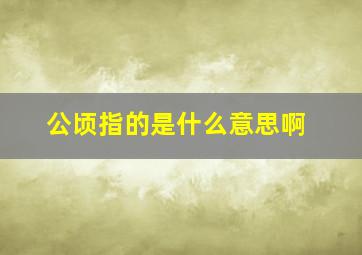 公顷指的是什么意思啊