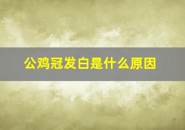 公鸡冠发白是什么原因