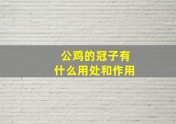 公鸡的冠子有什么用处和作用