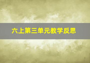 六上第三单元教学反思