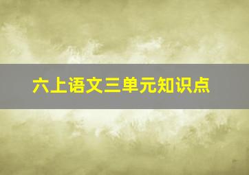 六上语文三单元知识点