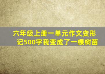 六年级上册一单元作文变形记500字我变成了一棵树苗