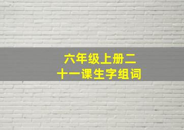 六年级上册二十一课生字组词