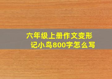 六年级上册作文变形记小鸟800字怎么写