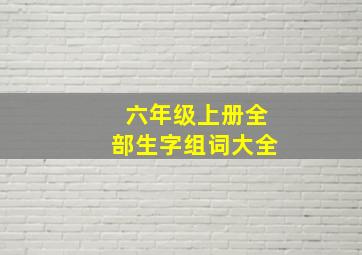 六年级上册全部生字组词大全