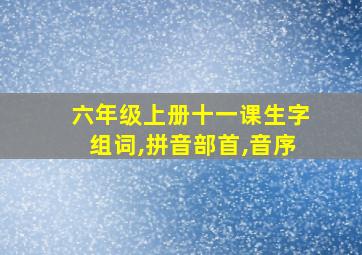 六年级上册十一课生字组词,拼音部首,音序