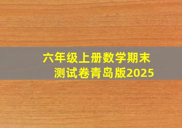 六年级上册数学期末测试卷青岛版2025