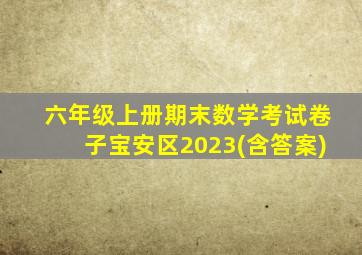 六年级上册期末数学考试卷子宝安区2023(含答案)