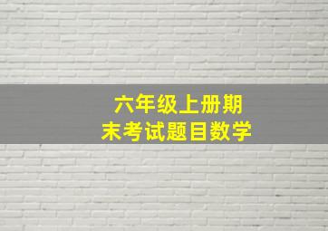 六年级上册期末考试题目数学