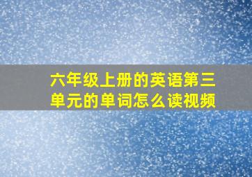 六年级上册的英语第三单元的单词怎么读视频