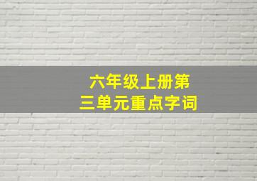 六年级上册第三单元重点字词