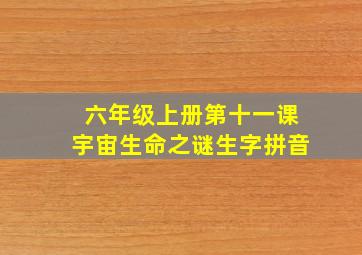 六年级上册第十一课宇宙生命之谜生字拼音