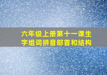 六年级上册第十一课生字组词拼音部首和结构