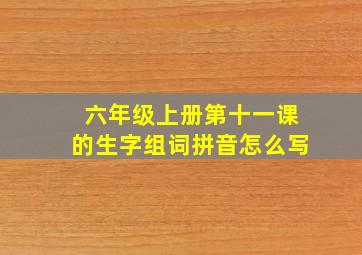 六年级上册第十一课的生字组词拼音怎么写